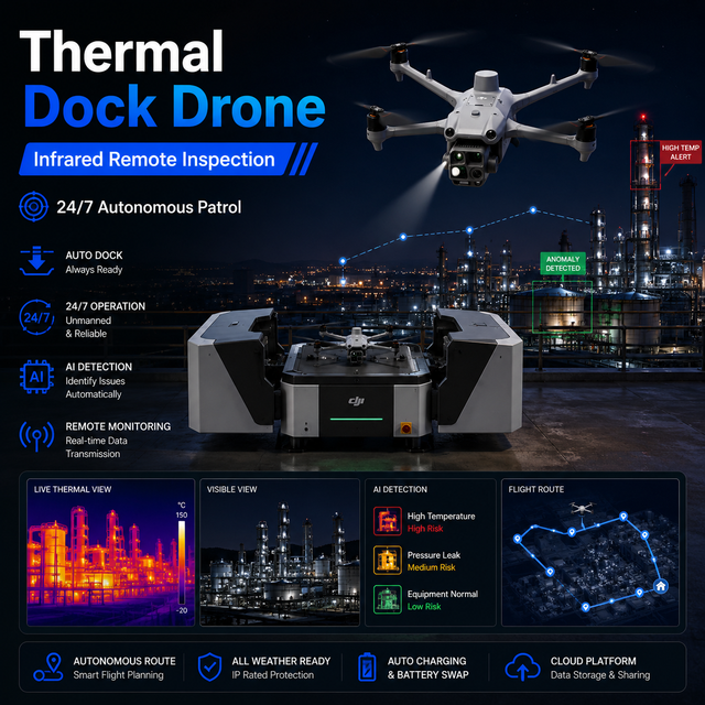 MATRICE 4TD Thermal Dock Drone With Infrared Camera And Autonomous Flight System Industrial UAV For Remote Inspection