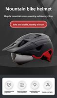 Casque de vélo avec visière magnétique intégrée, éclairage extérieur, casque de VTT tout-terrain avec feu arrière rechargeable