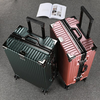 Valise à roulettes en aluminium, bagage cabine, roues universelles, durable, robuste, étanche, serrure à combinaison standard