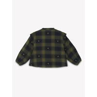 Chemisier en flanelle de coton doux et respirant pour filles, style scandinave, à carreaux verts, léger, décontracté, anti-boulochage, anti-UV, coupe ample