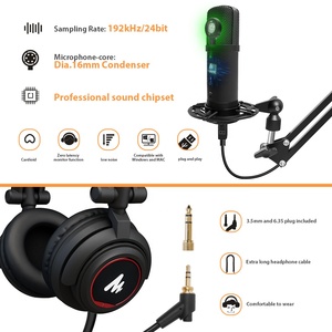 MAONO Studio Microphone USB Avec Moniteur En temps Réel Casque POUR L'enregistrement En Direct Avec Ordinateur Podcast Kit Micro - Product Image 4