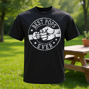T-shirt Best Pops Ever avec emblème en forme de cercle et poing levé - Product Image 3