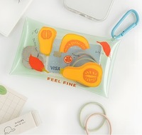 Mini pochette transparente en PVC avec bouton-pression, étui de rangement transparent pour écouteurs, porte-clés coloré, porte-monnaie, pendentif mousqueton, cadeau