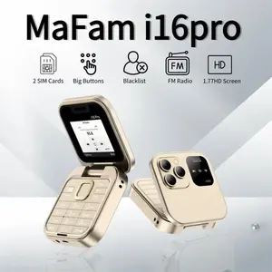 Téléphone portable pliable I16 Pro Mini Flip Global Dual SIM Card HD Display Magic Voice FM Radio Blacklist Speed Dial <span class=keywords><strong>Vibration</strong></span> Keypad - Product Image 2