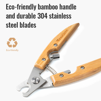 Truelove bambou coupe-ongles pour animaux de compagnie pour chats chiens écologique en acier inoxydable chien toilettage tondeuse garde de sécurité accessoires faciles