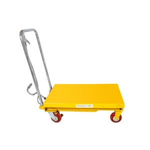 Jingxin 수동 트롤리 카트 소형 손 유압 가위 리프트 테이블 스틸 소재 가정용 인쇄 상점 호텔 300kg 하중 - Product Image 1