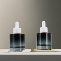 Flacon compte-gouttes en verre cosmétique, boîte carrée personnalisée, capacité 30ml 50ml, flacon compte-gouttes à épaule plate pour sérums et huiles, vide pour remplissage de crèmes
