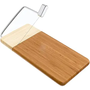 Bamboo 2 Tones Cheese Slicer mit austauschbarem Edelstahl-Schneid draht