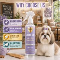 Spray démêlant antistatique pour chiens, formule sans rinçage pour un pelage lisse, 100 ml, anti-nœuds, toilettage pratique pour animaux de compagnie