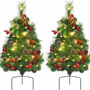 Árbol de Navidad Artificial de Alta Calidad con Base de PVC para Insertar en el Suelo, Mini Árbol de Pino para Escritorio, Decoración Pequeña para Jardín Exterior - Product Image 1
