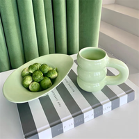 Tasse à café pour couple, style nordique, en céramique, à la mode, avec poignée mignonne, pour verres à thé