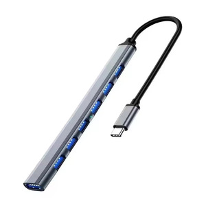 Hub USB 3.0 à 7 ports avec ports USB-C et USB-A |   Hub de données 5 Gbps en matériau ABS pour MacBook, <span class=keywords><strong>PS4</strong></span>, PS5, Surface Pro 7 - En stock - Product Image 3