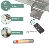 Chauffage infrarouge mural/plafond 1500W 2000W avec télécommande et contrôle par application, étanche, éclairage intégré, utilisation intérieure/extérieure, jardin, garage