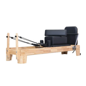 Cama Reformer de <span class=keywords><strong>Pilates</strong></span> <span class=keywords><strong>Stott</strong></span> Premium Personalizada, Máquina de Ejercicios con Diseño de Madera de Roble para Gimnasio en Casa, Fitness y Estudios de Musculación - Product Image 2