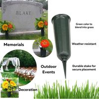 Vases à cône de tombe en plastique à prix d'usine Vases floraux commémoratifs de cimetière Vases de cimetière en plastique à porte-fleurs