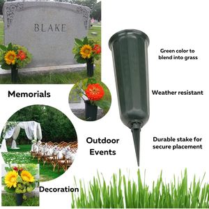Vases à cône de tombe en plastique à prix d'usine Vases floraux commémoratifs de <span class=keywords><strong>cimetière</strong></span> Vases de <span class=keywords><strong>cimetière</strong></span> en plastique à <span class=keywords><strong>porte</strong></span>-fleurs - Product Image 6