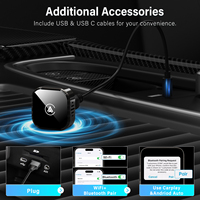 Nouveau CarPlay & Android Auto Mini Box Adaptateur sans fil CarPlay filaire vers sans fil CarPlay pour clé USB/Type C