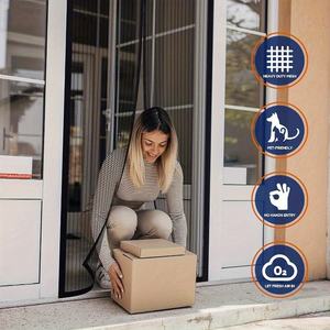 <span class=keywords><strong>Moustiquaire</strong></span> magnétique moderne pour <span class=keywords><strong>porte</strong></span>, avec aimants, en polyester, pour salle de bain, sans perçage requis - Product Image 5