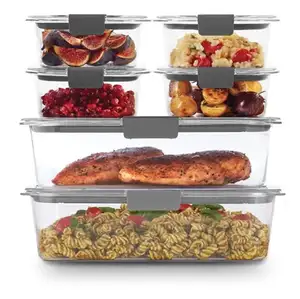 4 boyutları PET malzeme gıda saklama kabı için meyve kuru gıda BPA ücretsiz plastik mutfak dolabı organizatör