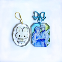 Porte-clés en acrylique coloré, motif couple elfe fantaisie anime, ornement transparent en acrylique, breloque de sac personnage anime Kawaii, cadeau