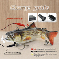 Leurre de pêche robotisé nageur automatique, multi-articulé, rigide, rechargeable par USB, avec hélice et lumière LED, leurre artificiel