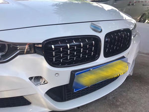 Griglia per auto in stile diamante per <span class=keywords><strong>BMW</strong></span> serie 3 <span class=keywords><strong>F30</strong></span> lucido argento generale <span class=keywords><strong>paraurti</strong></span> anteriore - Product Image 6