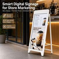 Écran de menu numérique 43 pouces, 500 nits de luminosité élevée, contrôle WiFi à distance, affichage en écran partagé, CMS intégré, sur pied