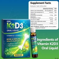 Prix de gros : Compléments liquides de Vitamine K2 D3 enrichis en extrait de Vitamine B et C pour la force osseuse et le soutien immunitaire