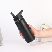 Bouteille d'eau en acier inoxydable à double paroi sans BPA avec logo personnalisé, gobelet isotherme portable pour le fitness/la randonnée, marque d'usine
