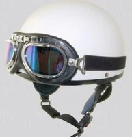 Blanc rétro ouvert 3/4 demi-casque pour hommes et femmes Casco Moto Jet pilote sécurité Scooter casque d'équitation