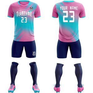 Pantalones Cortos de Fútbol Personalizados Unisex para Adultos, Cuello en V, Sublimados, que Absorben la Humedad, con Nombre, Número y Logotipo del Equipo, Ropa Deportiva - Product Image 1