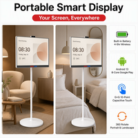 Téléviseur intelligent portable de 32 pouces avec écran tactile Incell Android 13, rétroéclairage LED, HDTV blanc avec boîtier blanc
