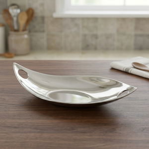 Cuenco Decorativo Plateado en Plata, Cuenco de Latón con Recubrimiento Plateado, Cuenco Grande para Frutas, Centro de Mesa para Hotel o Restaurante - Product Image 2