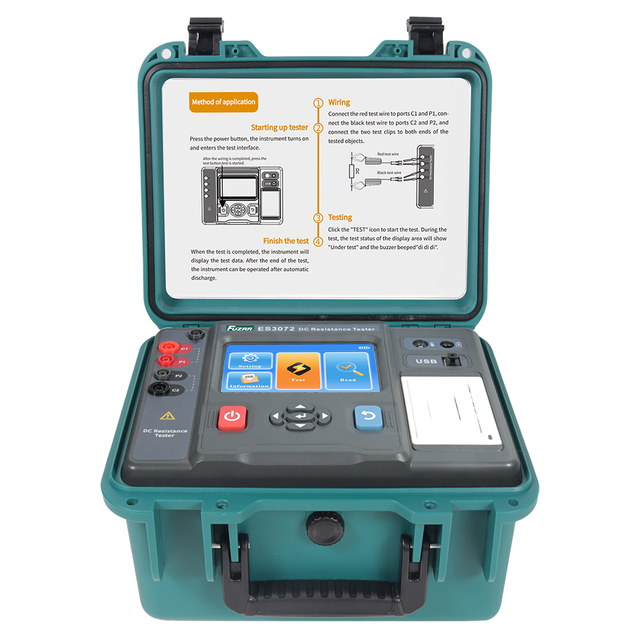 FUZRR ES3072 Dc Resistance Quick Tester Four-Wire Method 20A Winding Resistance Tester Transformer