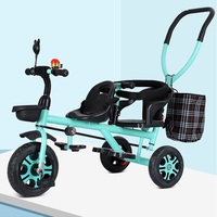 Bébé Tricycle 3 en 1 Enfants Enfants Vélo Poussette Métal Enfants Tricycle Double Siège Tricycle pour Enfants