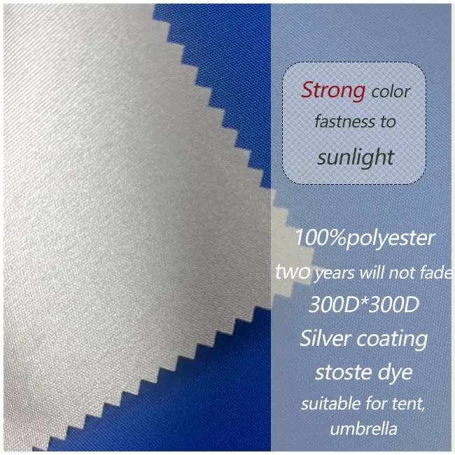 Neues Design 300 D hohe Sonnenfarbe Spinn- und Beschichtungs-Silberzelt Gepäck Oxford-Stoff