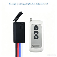 Interrupteur de télécommande sans fil miniature à gradation et régulation de vitesse, contrôleur de vitesse de moteur CC, variateur de lumière pour bande LED