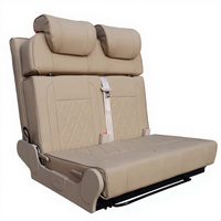 Canapé-lit de luxe en cuir respirant et confortable pour camping-car, conversion de siège de voiture pour camping-cars, noir - Vente en gros AutoLiuma