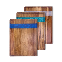 Produit Tendance 2026 Plateau de Service Rectangulaire Grande Taille Facile à Nettoyer en Bois et Résine Durable pour Cuisine, Table Basse, Bar