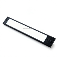 Barre lumineuse LED murale ultra-fine en aluminium noir 260 mm pour armoire/salle de bain, DC12V/DC5V, blanc ambre, à intensité variable, tactile