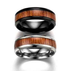 2025 Mode Bague Homme Plaqué Rhodium En Gros Titane En Acier Inoxydable Anneaux Ronds En <span class=keywords><strong>Bois</strong></span> pour Hommes - Product Image 6
