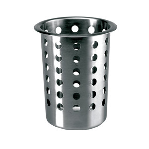 Tazza portaposate in acciaio inossidabile con design perforato per la conservazione in cucina - Product Image 1