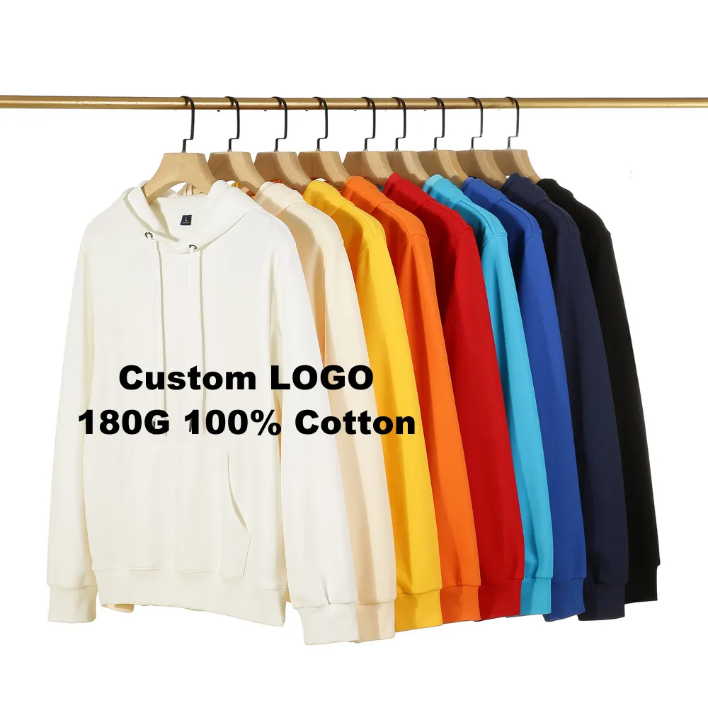 Custom Logo Manufacturer Hoodie 100% Cotton Heavy Weight Sublimation Blank Plain Unisex Hoodies