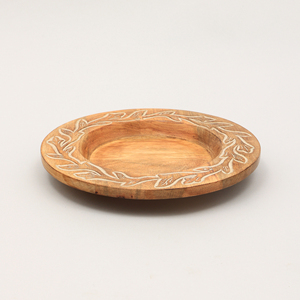 Assiette de service artisanale en bois de 13 pouces, vaisselle artisanale pour les dîners - Product Image 3