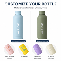 Botol Air Vakum Isolasi Stainless Steel Ramah Lingkungan 500ml dengan Tutup dan Pegangan Bambu Bebas BPA Anti Bocor untuk Perjalanan