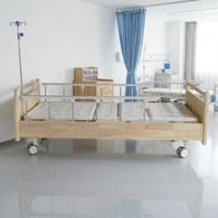 Lit d'hôpital manuel à double manivelle en acier de haute qualité, lit de soins multifonctionnel réglable à 2 fonctions pour patients