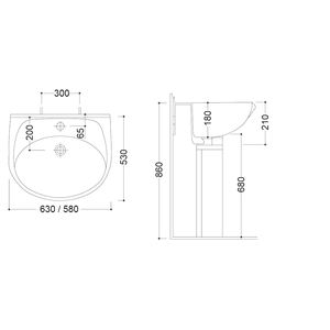 Lavabo de Baño Eco Champagne de 62 cm - Product Image 2