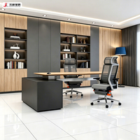JIUSHUN - Mobilier de bureau moderne sur mesure OEM - Ensemble de bureau en forme de L pour dirigeant, PDG, bureau de direction