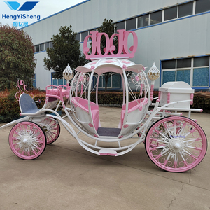 Haute qualité citrouille Antique roues électriques tirées par des chevaux cendrillon location mariage cristal cheval Buggy chariot - Product Image 3