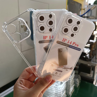 Vente en gros d'étuis transparents en TPU antichoc de 1,5 mm pour tous les modèles, étui transparent avec airbag pour iPhone 16 15 Samsung S24 Xiaomi Google